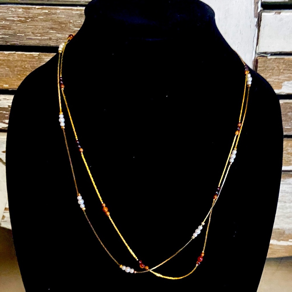💥Dainty Gold, faux colored stones Necklace💥
